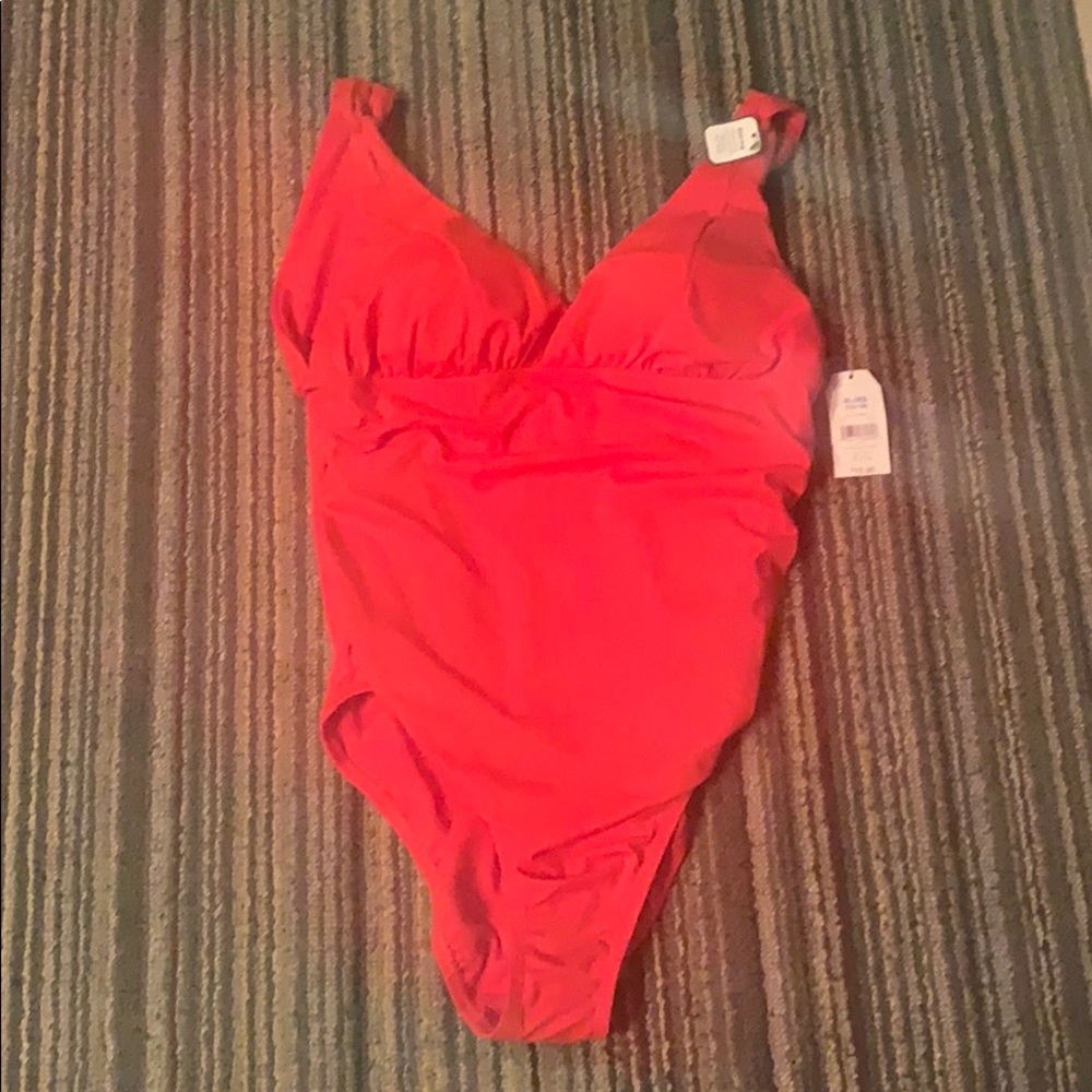 Red one piece swimsuit